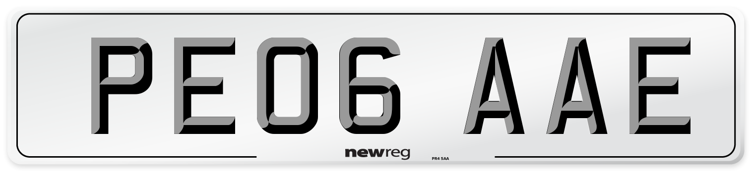 PE06 AAE Number Plate from New Reg